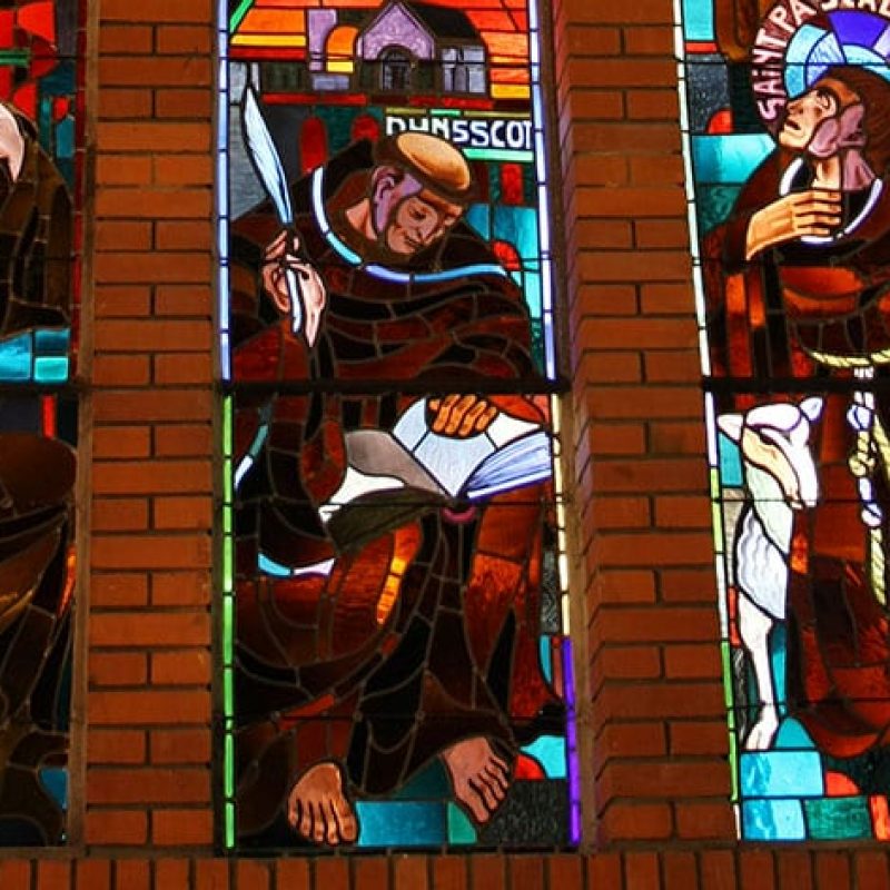 Stained glass window of Blessed John Duns Scotus
