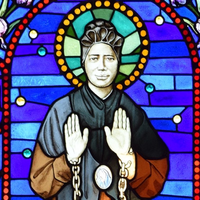 Stained Glass window of Saint Josephine Bakhita