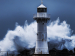 storm Lighthouse surrounded by waves