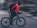 Young man riding bike