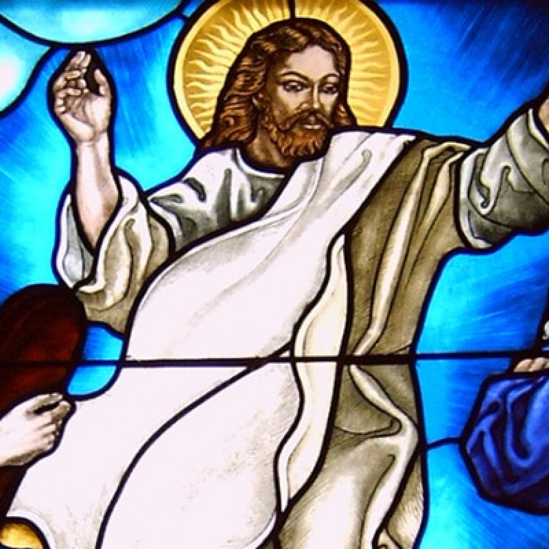 Stained glass window of Transfiguration of the Lord