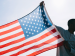 Man carrying American flag