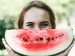 woman eating a watermelon for healthy living