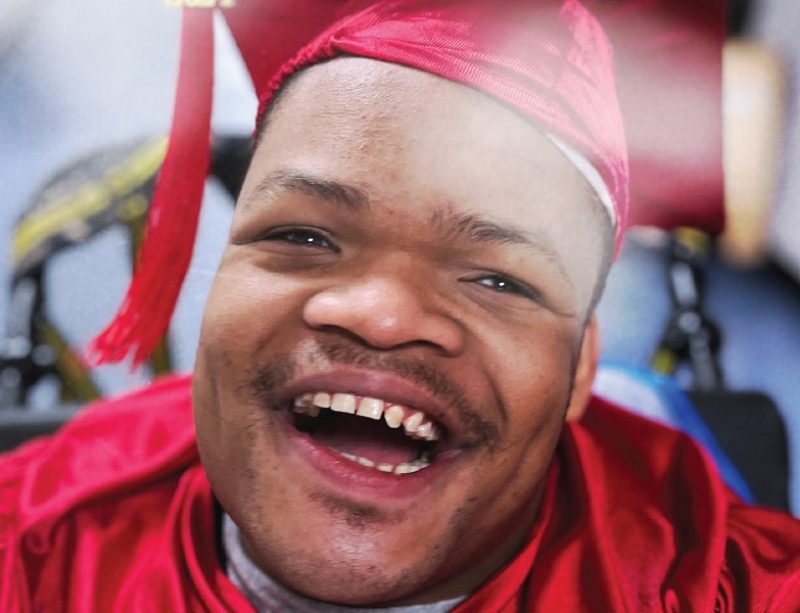 young man on graduation day
